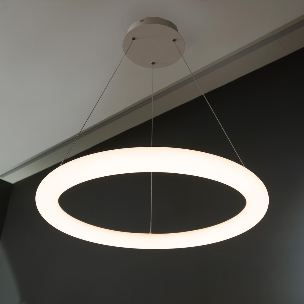 Rond Colgante Aro Led 40W 3000k 220v Ip20 Dimerizable Di.600mm Blanco