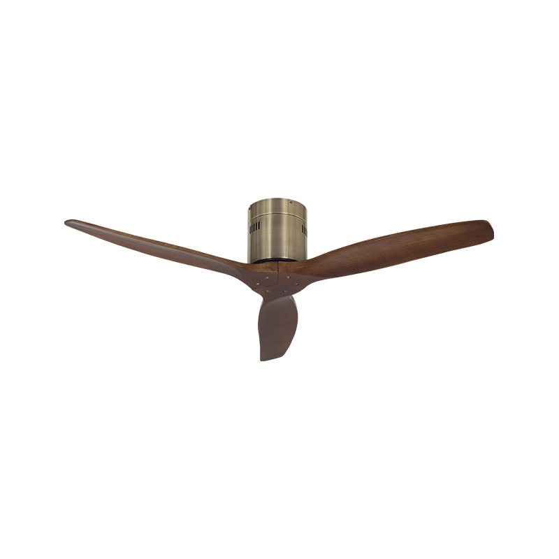Ventilador 3 Aspas 6 Vel. Color Metal Antiguo/Madera Oscura