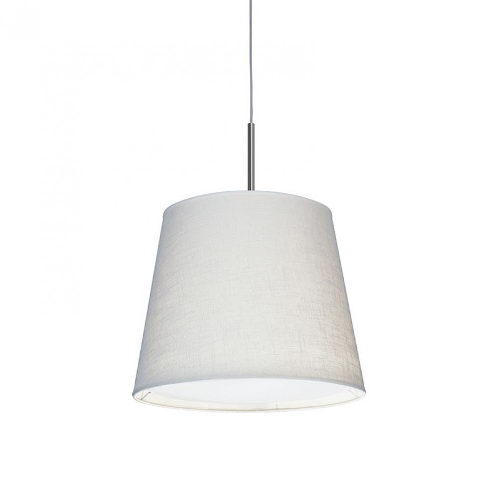 Liv Colgante Conica 2L E27 Di.30x40xh.33Cm Lienzo Ejipcio Blanco Con Tapa Platil