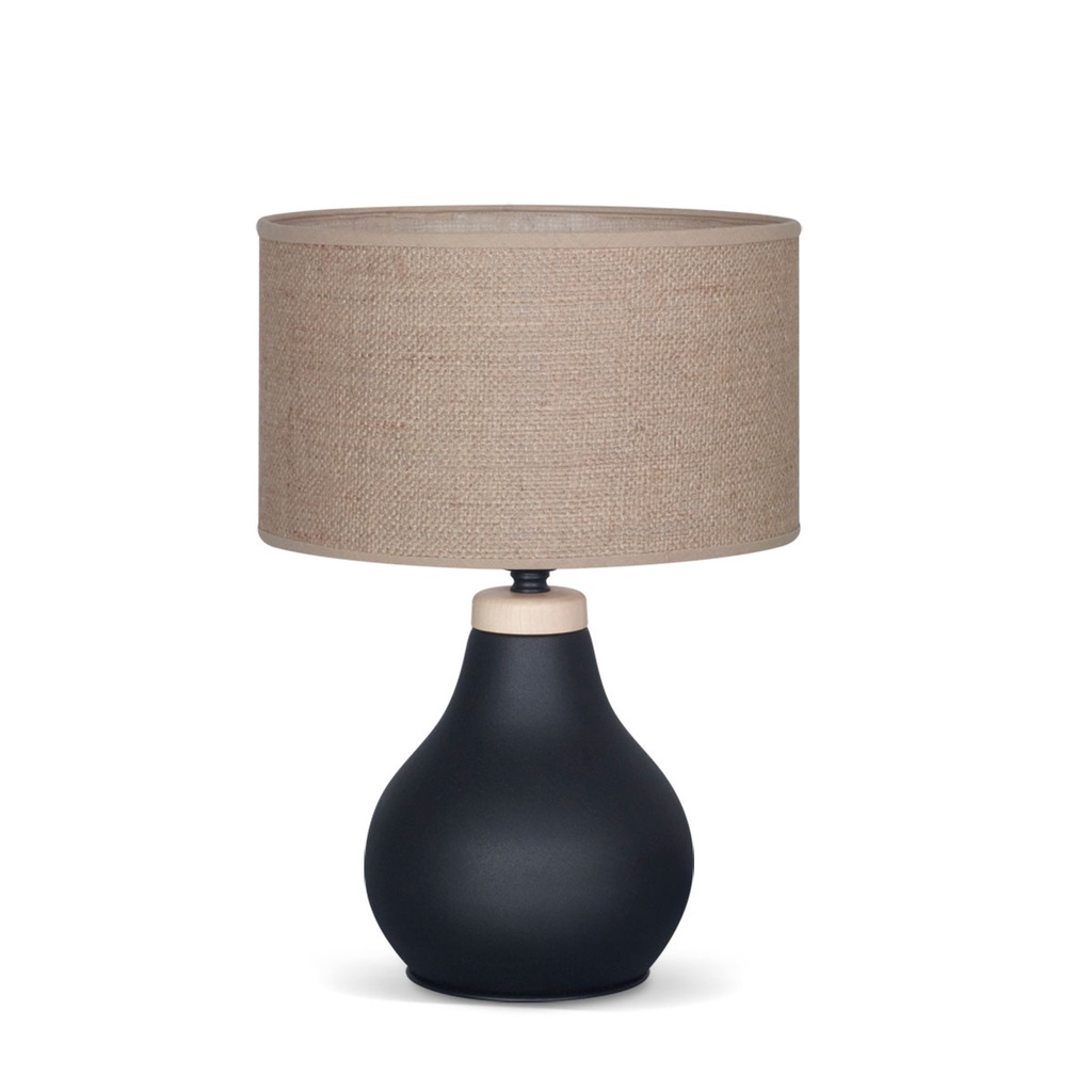Mari Velador Cilindrica 1L E27 Cañamo Oscuro h.48cm Negro