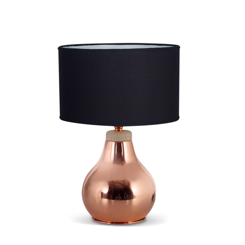 Mari Velador Cilindrica 1L E27 Lienzo Negro h.36cm Cobre