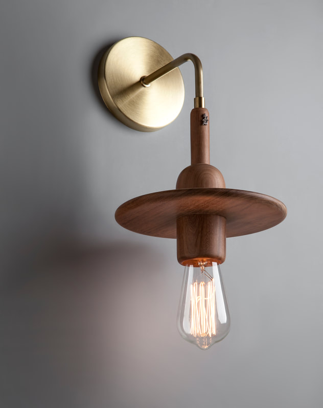 Spin Aplique de Pared Madera E27 c/Lamp Led Vintage Base Bronce Viejo