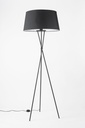 Tryp P Lamp de Pie Tripode Pantalla Tela 1L E27 Pulsador de Piso Negro Mate