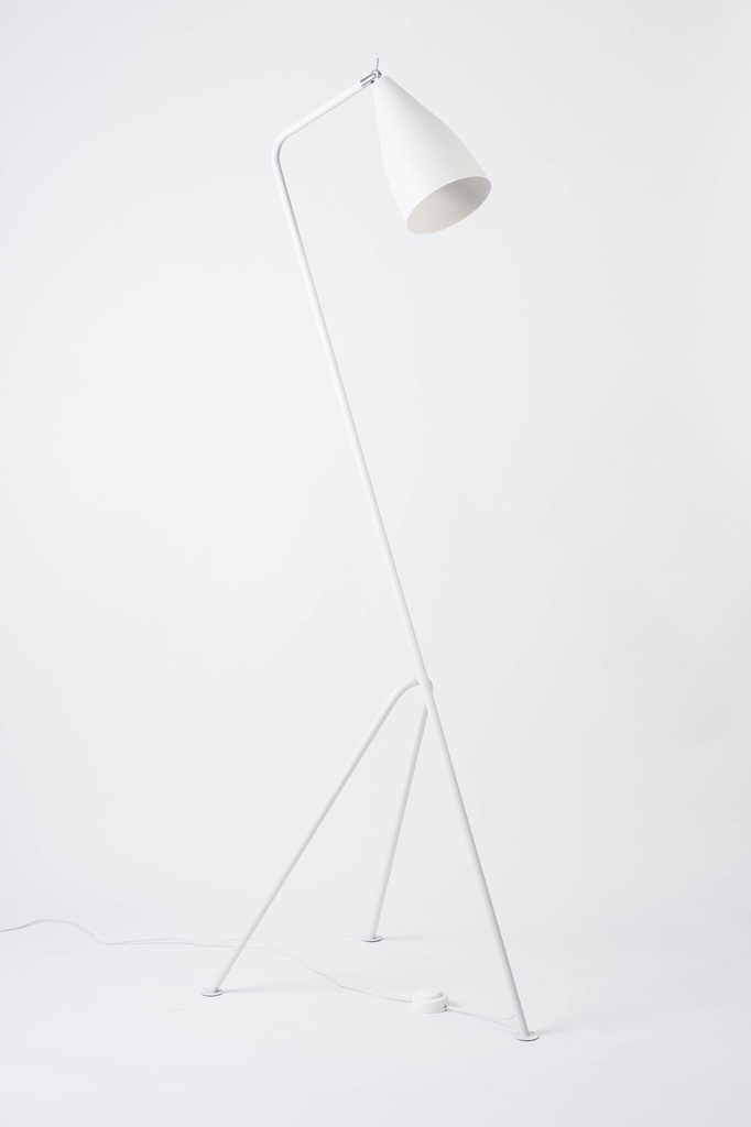 Olivia P Lampara de Pie Mini Tripode 1L E27 Blanco Mate