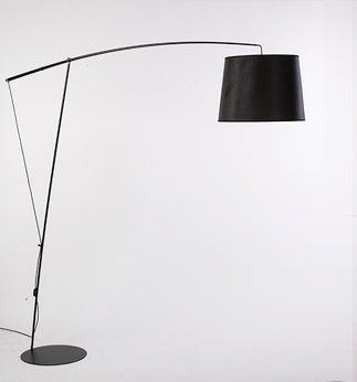 Balance Lampara de Pie Pantalla Lino Negro E27 Negro