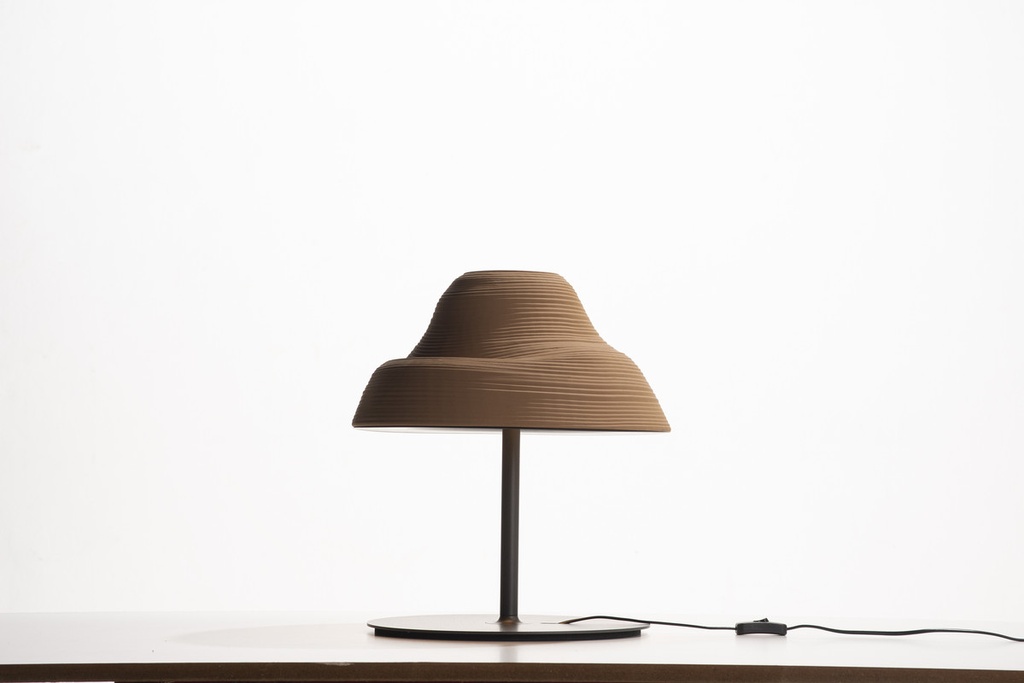 Roll de Mesa Cerámica Di.40xh45cm 2xG9 5W 2700k Capuccino + Grafito