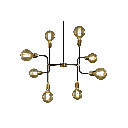 Manhattan Colgante 8 Luces E27 L.90cm Negro/Cobre Brillo