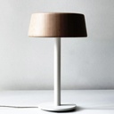 Artura Lampara Mesa Hierro/Madera Cedro Led 10W 2700k Di.18xh30cm Pie Blanco