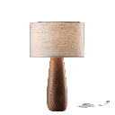 Tuna M25 Lampara Mesa Madera Cedro C/Pant.Lino Natural E27 Led Di.25xh42cm 