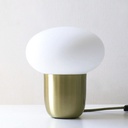 Lumuna M64 Lampara Mesa Metal Tulipa Opal E27 Led Di.20xh23cm Oro Satinado