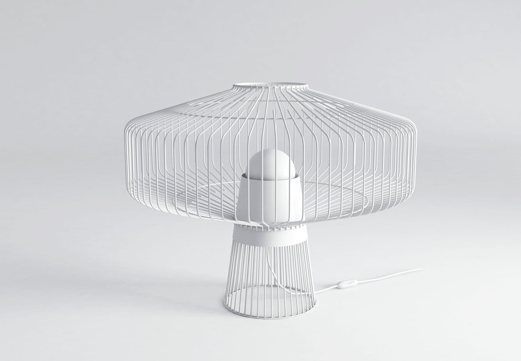 Alhambra Lampara de Mesa Di.57xh.41cm 1L E27 Blanco Mate