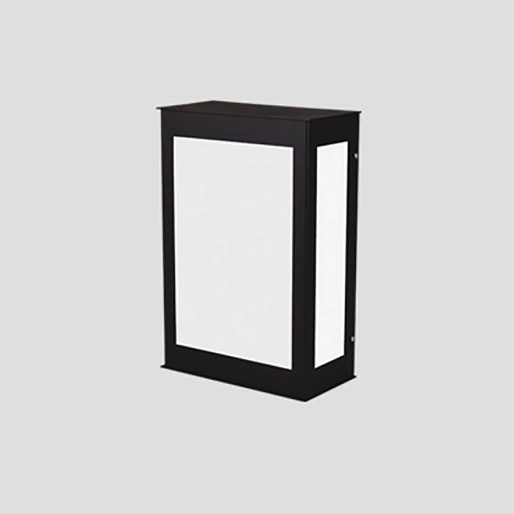 Farol Recto Aplique Pared Exterior IP44 1L E27 235xh.360mm Negro Texturado