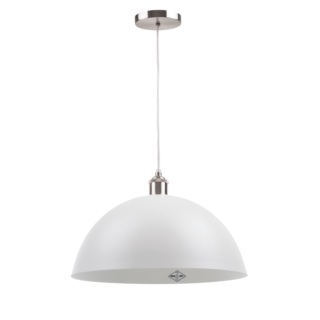 Vintage Colgante Semi Esfera Di.60Cm 1L E27 Blanco 