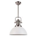 Classic Barral Colgante Acero 1 Luz E27 Di.40cm h.40cm Blanco/Platil
