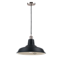 Galponero Colgante Acero 1 Luz E27 Di.45cm Negro/Crema Detalles Bronce