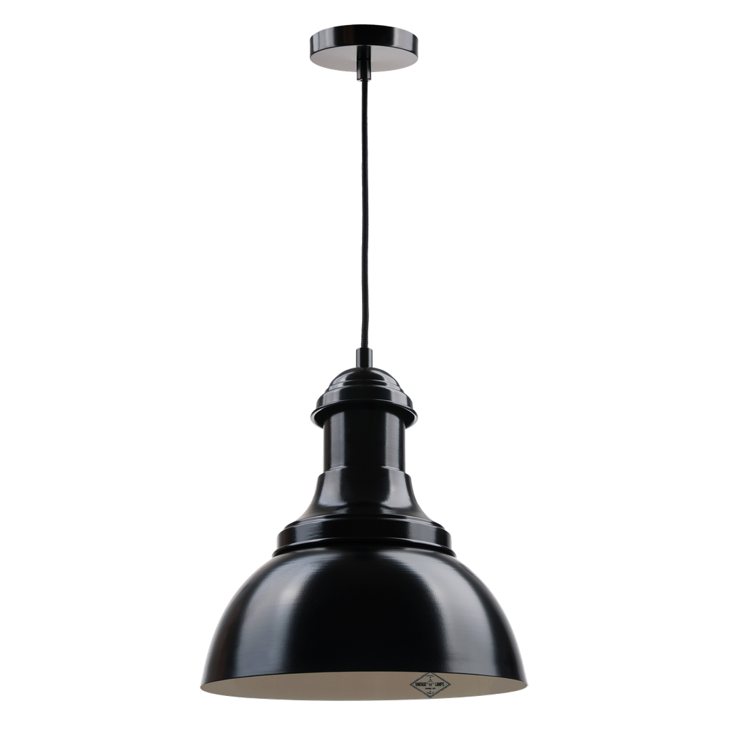 Classic Colgante Acero 1 Luz E27 Di.40cm Negro/Crema