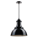 Classic Colgante Acero 1 Luz E27 Di.40cm Negro/Crema