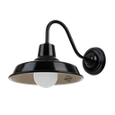 Galponero Aplique de Pared Aluminio IP44 1 Luz E27 Di.35cm Negro/Crema