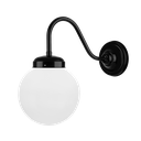 Globo Aplique de Pared Aluminio IP44 1 Luz E27 Di.25xh35cm Negro