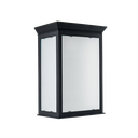 Medio Farol Aplique de Pared Hierro Vidrio Satinado 1 Luz E27 21xh.35cm Negro