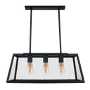 Farol Colgante Barral Hierro Vidrio Traslucido 3 Luces E27 L.70xh.30cm Negro