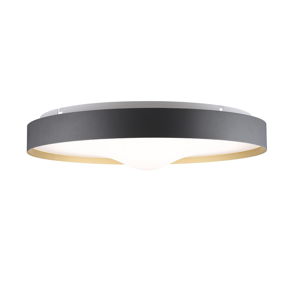 Fuskal Plafon Circular 50Cm Led 45W 3000k Ip20 220v Dimerizable Gris Grafito-Oro 