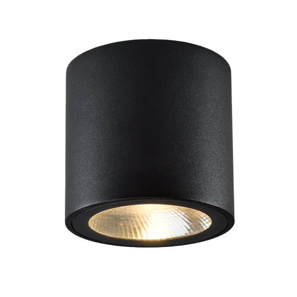 Cinder Plafon Exterior Monovolumen Led 10W 2700K 220v Ip65 Di.90mm Negro