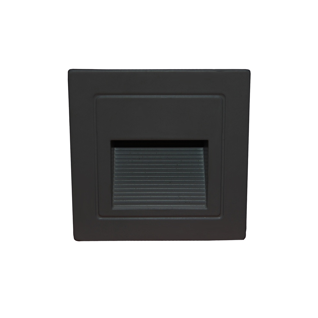 Cam Embutido Exterior Cuadrado Led 3W 3000K 220v Ip54 85mm Negro