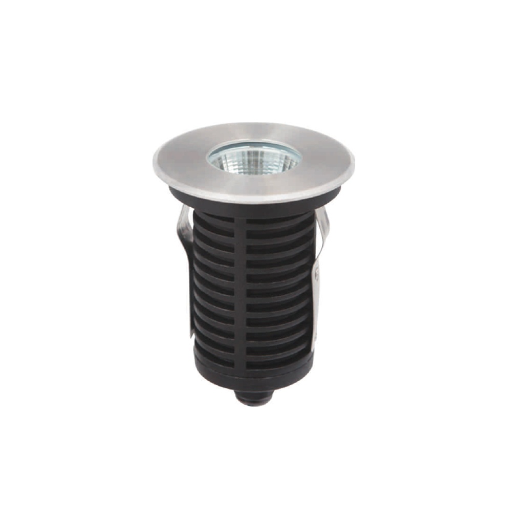 Up Embutido de Piso Exterior Redondo Led 7W 3000k 220v Ip67 86mm Acero 