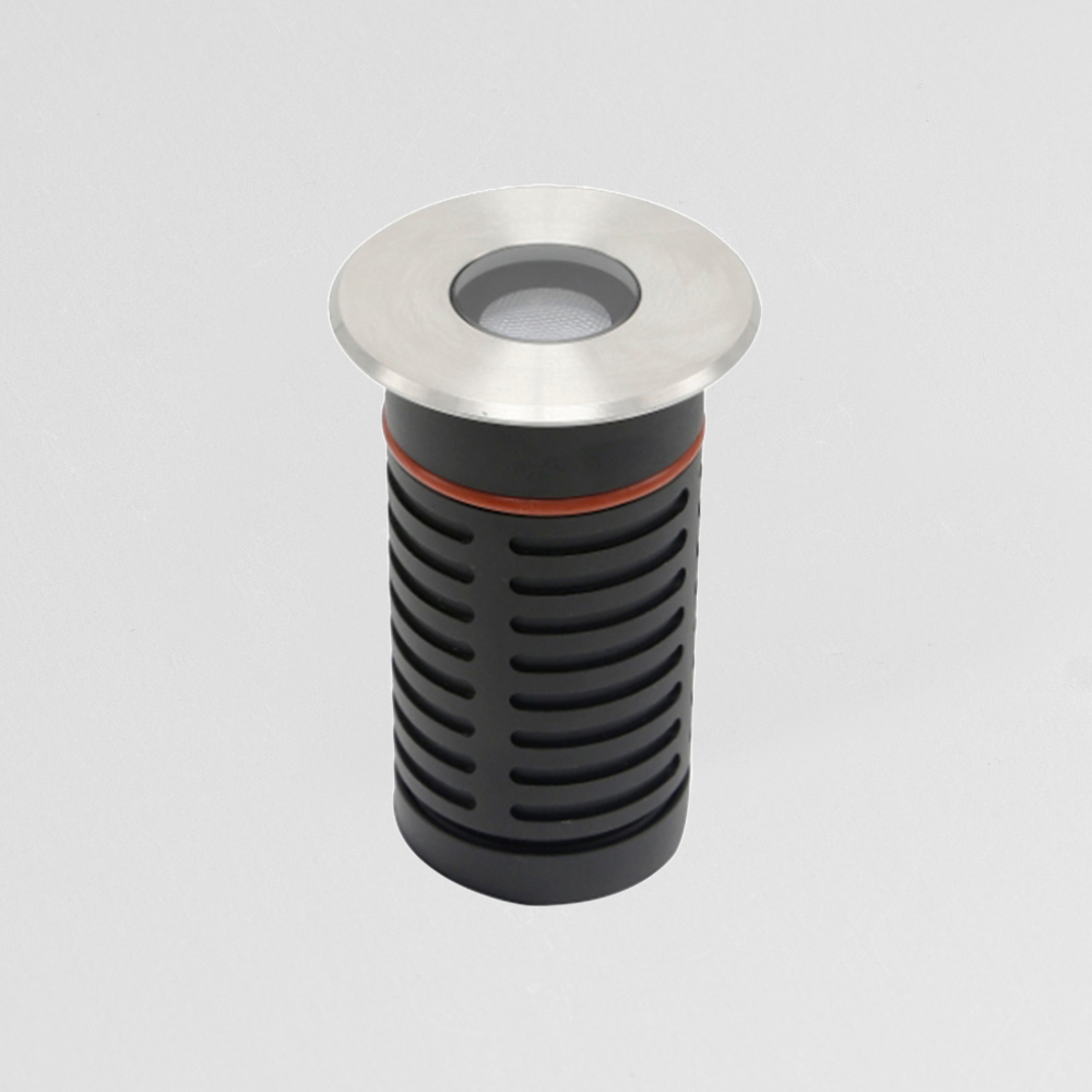 Up Embutido de Piso Exterior Redondo Led 2,5W 3000k 24v Ip67 65mm Acero 