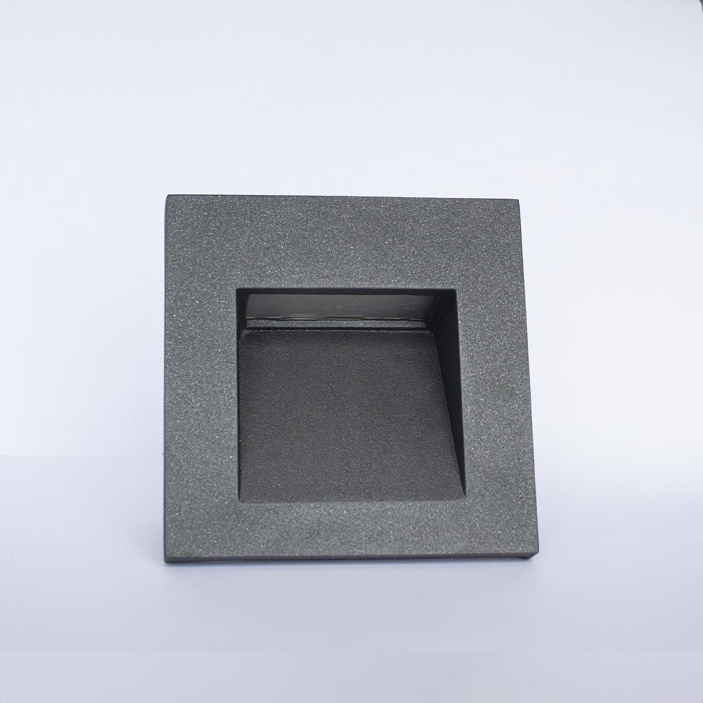 Face 2 Embutido Exterior Cuadrado Led 3W 3000K 90º 220v Ip65 90mm Gris