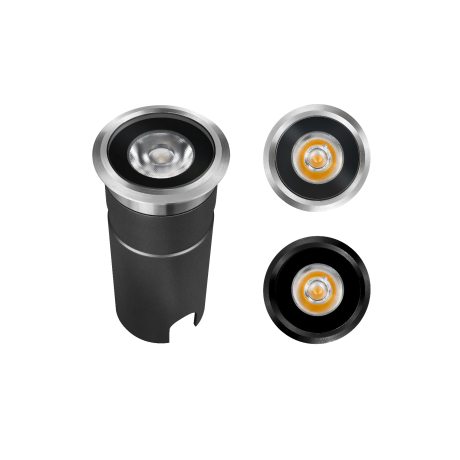 Tajat Embutido de Piso Redondo Led 8w CRI80 2700K 24º 24V  ip67 Negro