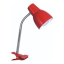 Natal Lampara de Escritorio c/Pinza E27 Rojo c/Barral y Flexible Cromo