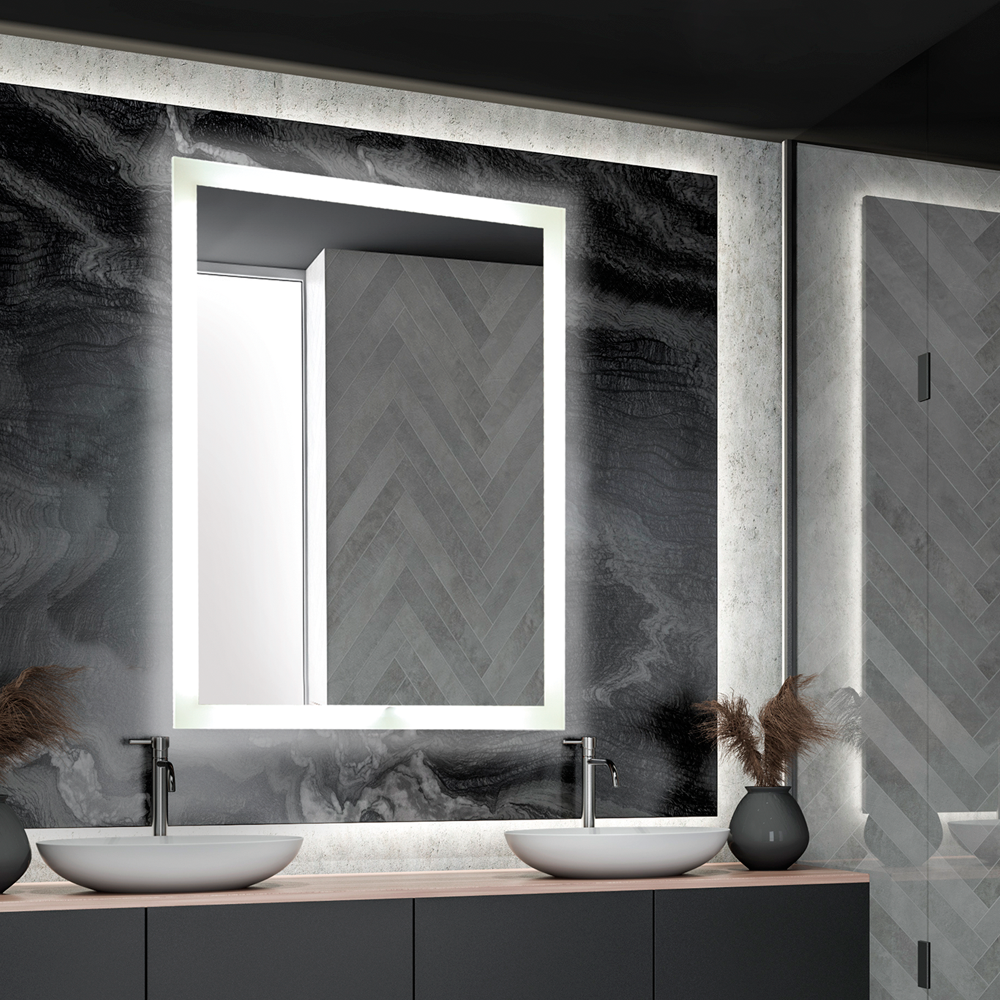 Espejo 6 Rectangular Vertical 60x80cm c/Luz Touch Led 24W Contorno