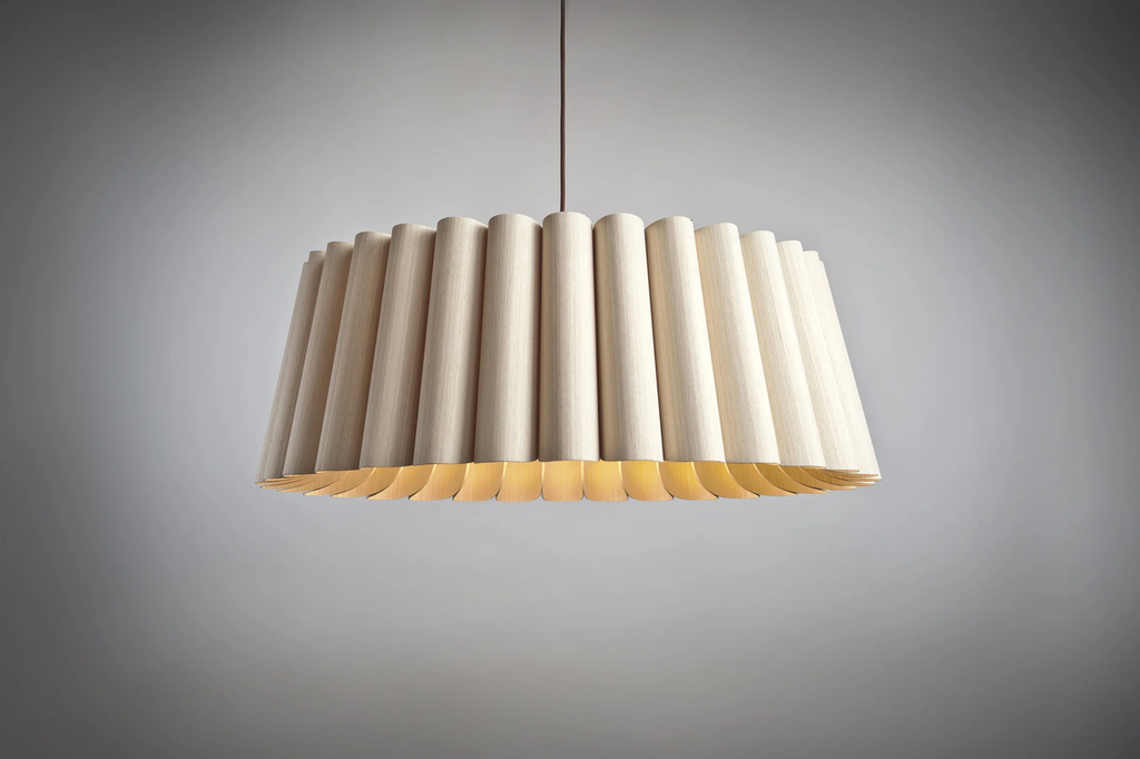 Renata 116 Colgante Madera Reconstituida Di.116cm E27 Fresno Europeo