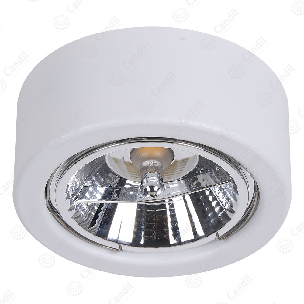 Gallery I Semi-Embutido Redondo Movil Ar111 Gu10 Blanco Texturado