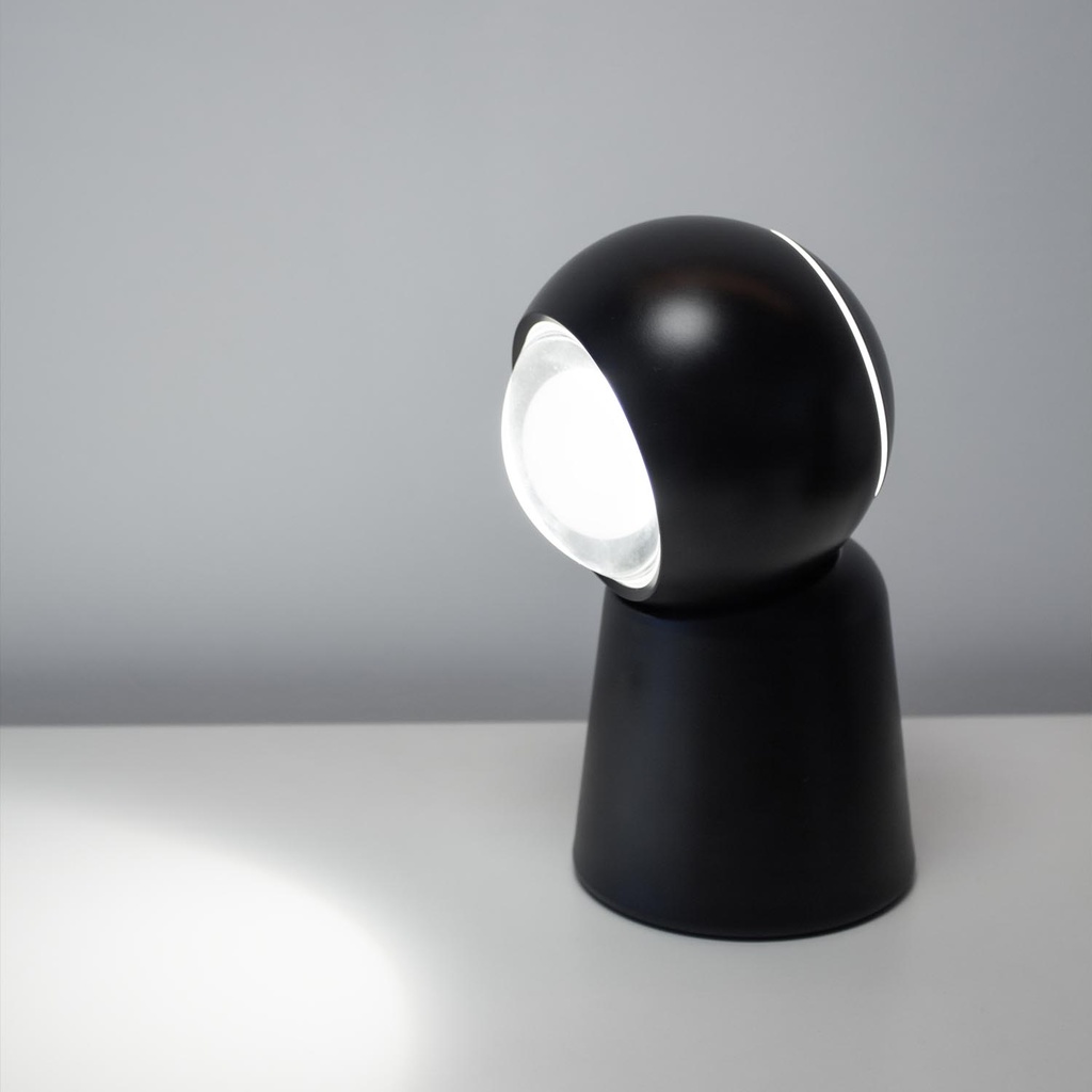 Bel M Lampara de Mesa Led 5w+2w Dimerizable Ip20 220v Di.13,5xh.20cm Negro