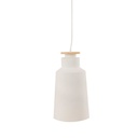 Zander Colgante Aluminio/Madera 1 Luz E27 220v Di.19xh.36Cm Blanco Mate
