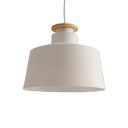 Zarek Colgante Aluminio/Madera 1 Luz E27 220v Di.30xh.24Cm Blanco Mate