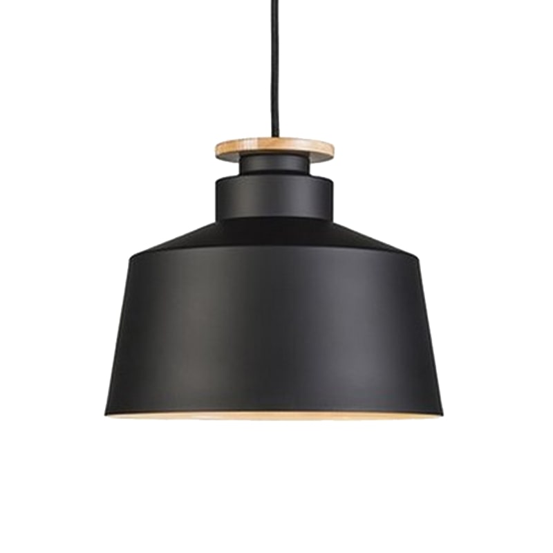 Zarek Colgante Aluminio/Madera 1 Luz E27 220v Di.30xh.24Cm Negro Mate