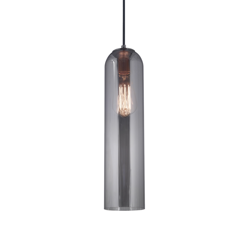 Dafne Colgante Vidrio 1 Luz E27 220v Di.12xh.40cm Gris Fume