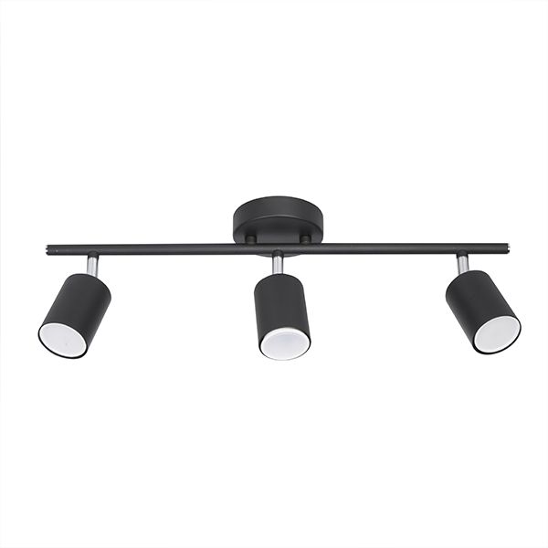 Joris III Aplique Pared 3 Luces Gu10 220v L.50,5xh.16,6Cm Negro/Cromo