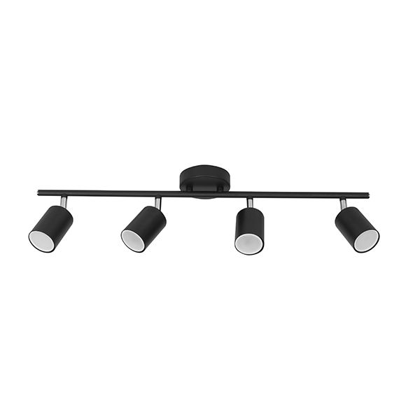 Joris IV Aplique Pared 4 Luces Gu10 220v L.64,5xh.16,6Cm Negro/Cromo