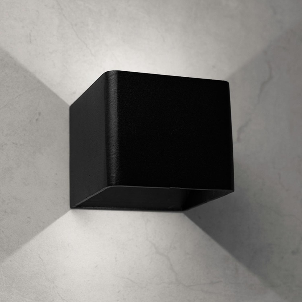 Mur Aplique Exterior Bidireccional Aluminio Led 2X3W 3000K Ip54 Negro