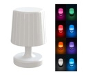 Moon Light Lampara de Mesa RGB 1w C/Bateria IP54 PVC Di.15xh.23cm Blanco c/Control Remoto