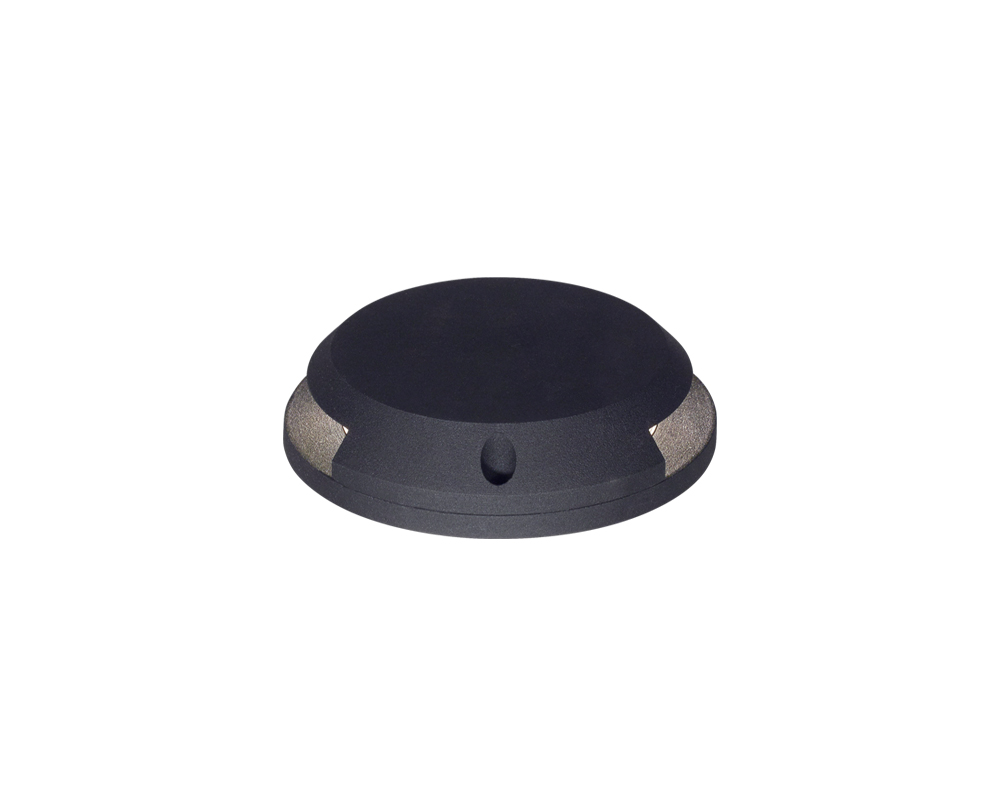 Aplique de Piso/Pared Redondo 2 Salidas C/Led 3W Calido 220V Negro Texturado