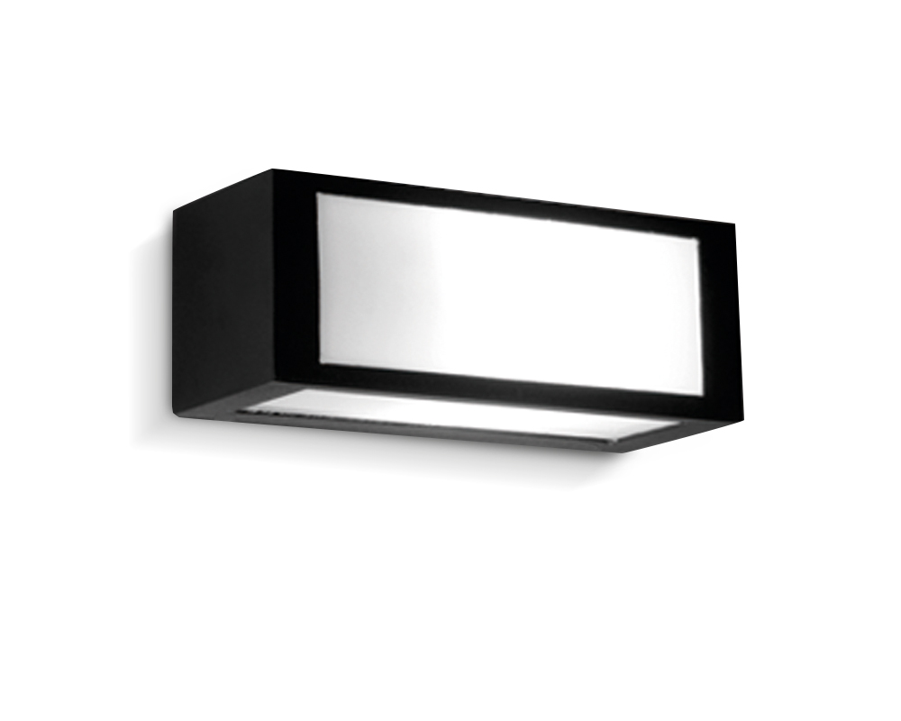Aplique Bidireccional Visor Acrilico Frontal-Lateral 1xE27 IP44 Negro Texturado