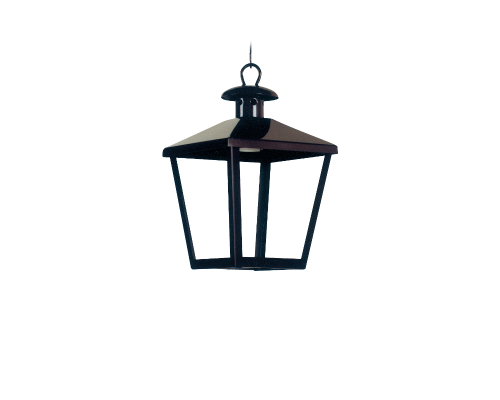 Farol Colonial Colgante Sin Reja E27 IP23 Chapa h.300mm Negro
