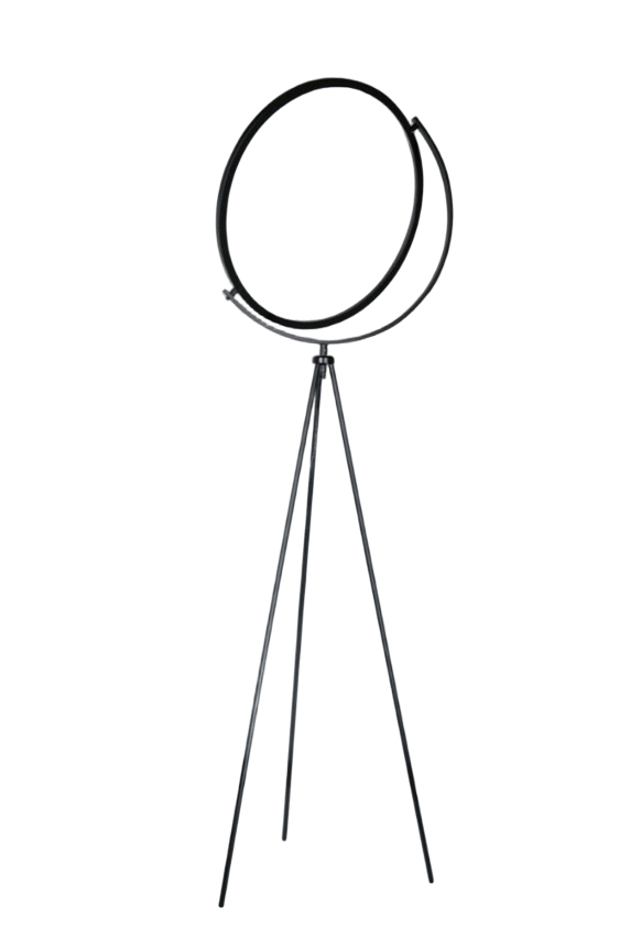 Plate Lampara De Pie Tapa Acrilica Serigrafiada Movil Ilumacion Perimetral Led 20W 3000K Negro