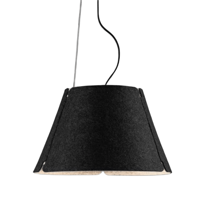 Shade Colgante Fieltro Chica Di.45Cm LED 31,5W Interior Gris Claro Exterior Gris Oscuro